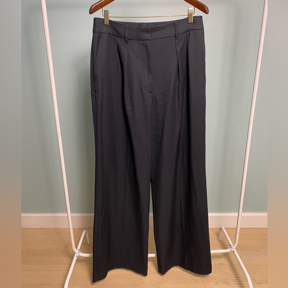 Rag & Bone Women’s High-Waist Wide-Leg Navy Wool Trousers size 10